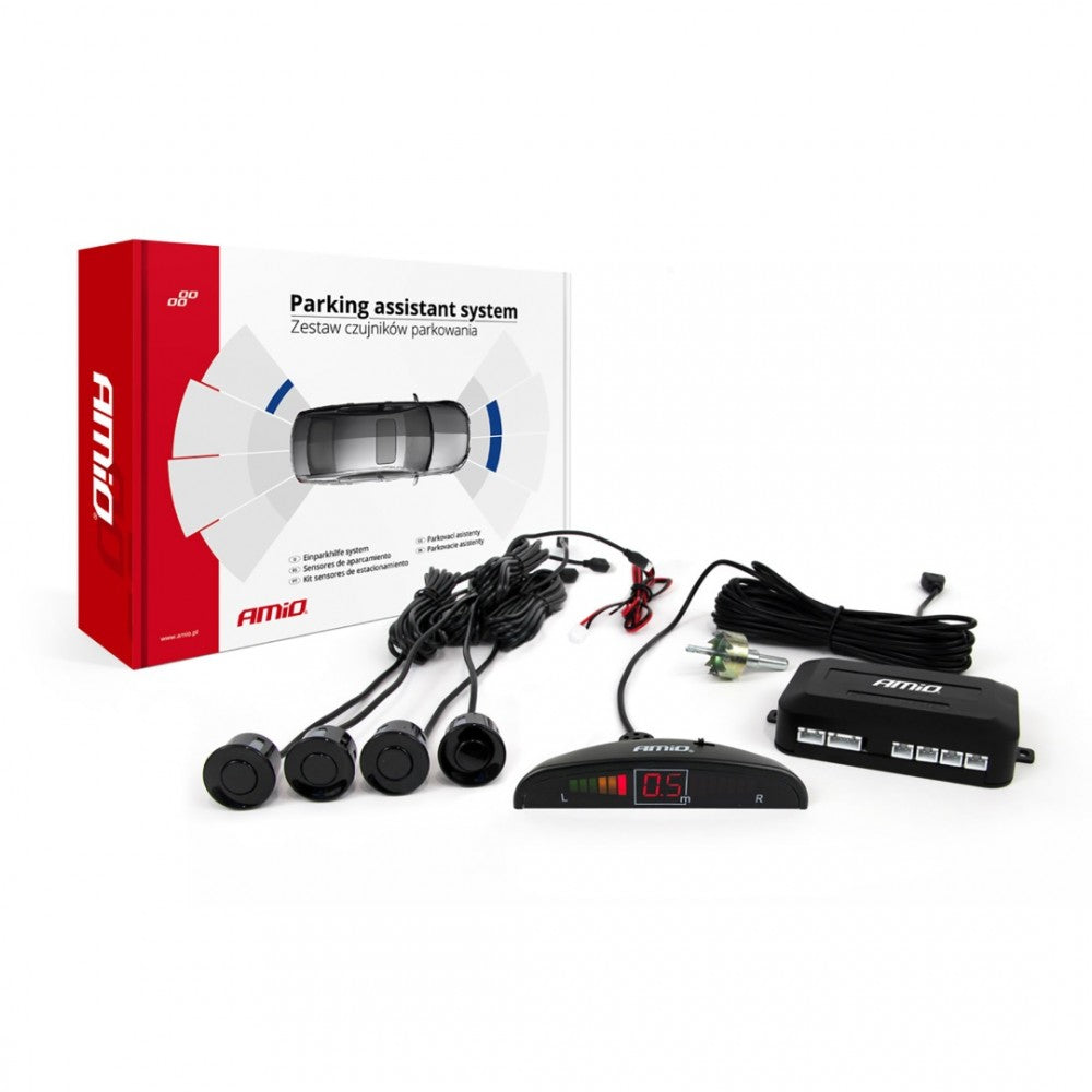 Σύστημα παρκαρίσματος AMiO 4 μάτια λευκά ή μαύρα οθόνη LED