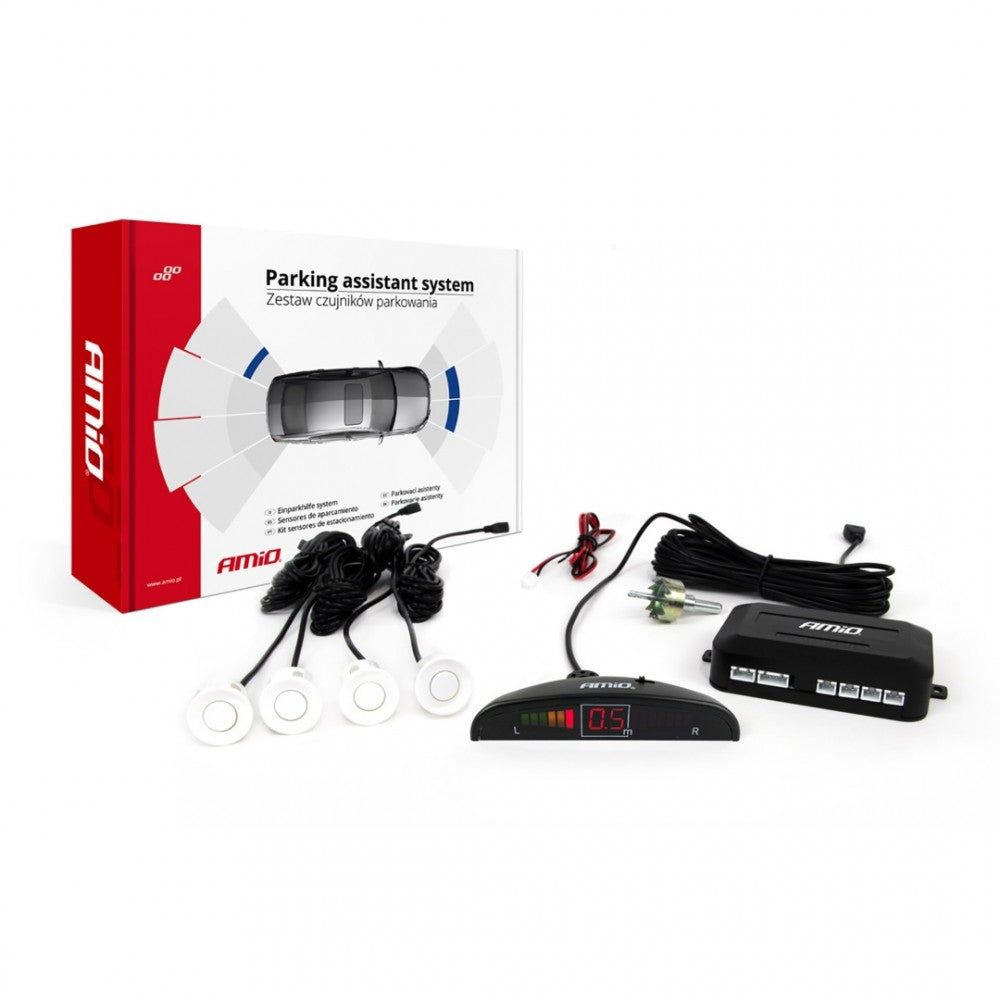 Σύστημα παρκαρίσματος AMiO 4 μάτια λευκά ή μαύρα οθόνη LED