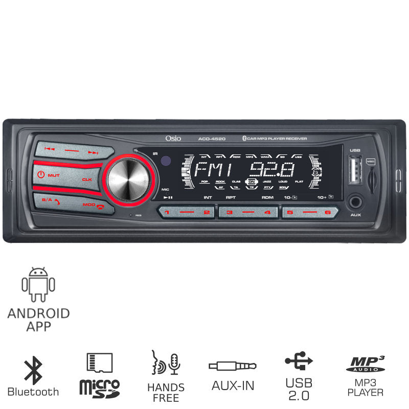 Osio ACO-4520UBT Ηχοσύστημα Αυτοκινήτου 1DIN (Bluetooth/USB/AUX)