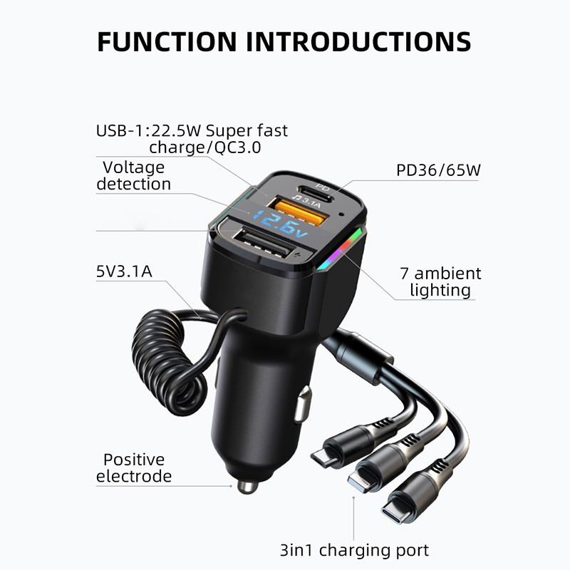 Βολτόμετρο και φορτιστής αυτοκινήτου με αντάπτορες