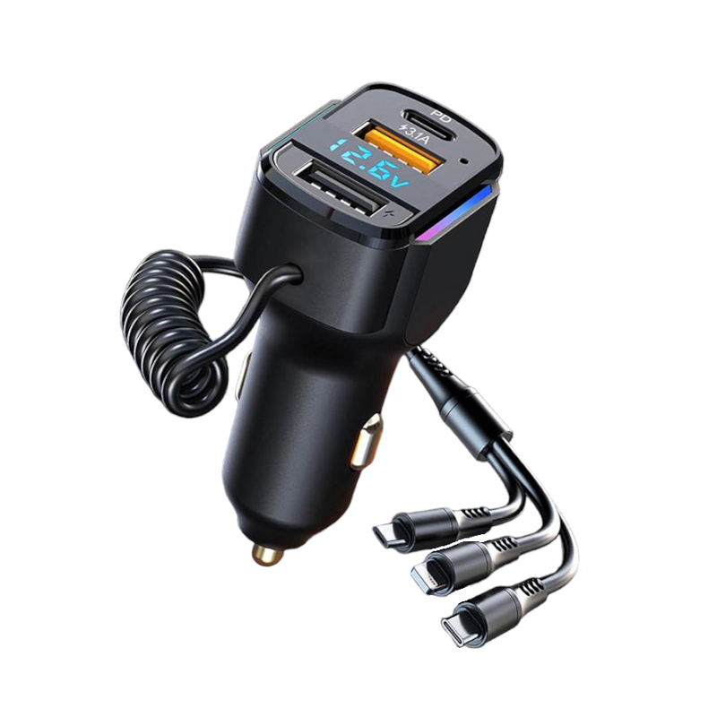 Βολτόμετρο και φορτιστής αυτοκινήτου με αντάπτορες