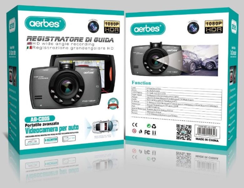 Καταγραφικό HD aerbes ΜΕ LCD 2,7'' Ανίχνευση κίνησης & Νυχτερινή λήψη