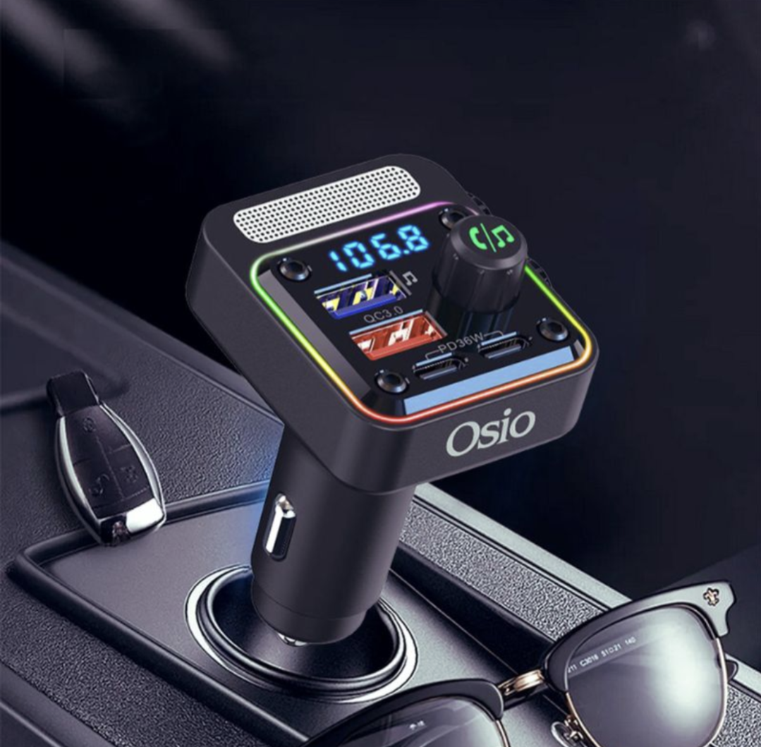 Osio OFT-4260BT Black FM transmitter and car charger 54W