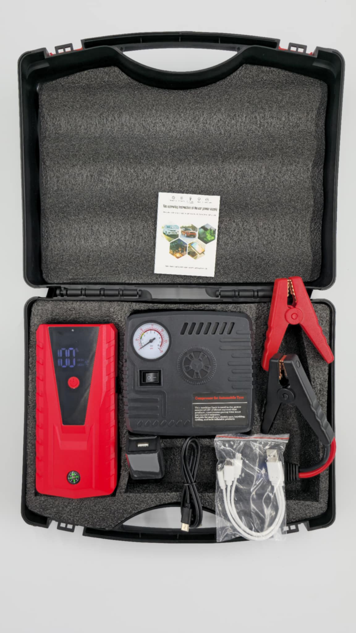 Kit Εκκινητής μπαταρίας & Αεροσυμπιεστής αυτοκινήτου